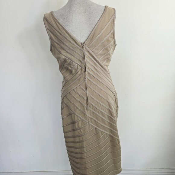 Tadashi Shoji Cream Champagne Bandage Dress - Picture 5 of 9